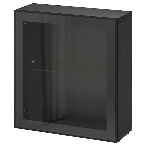 BESTÅ - Shelf unit with glass door, black-brown/Glassvik black/clear glass, 60x22x64 cm - best price from Maltashopper.com 49047869