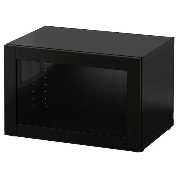 BESTÅ - Shelf unit with glass door, black-brown/Sindvik black-brown clear glass, 60x42x38 cm - best price from Maltashopper.com 09047630