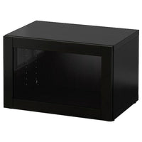 BESTÅ - Shelf unit with glass door, black-brown/Sindvik black-brown clear glass, 60x42x38 cm - best price from Maltashopper.com 09047630
