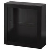 BESTÅ shelf unit with glass door, black-brown/Sindvik black-brown clear glass, 60x22x64 cm