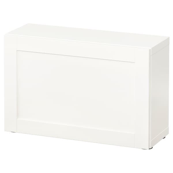 BESTÅ - Shelf unit with door, white/Hanviken white, 60x22x38 cm - best price from Maltashopper.com 39046709