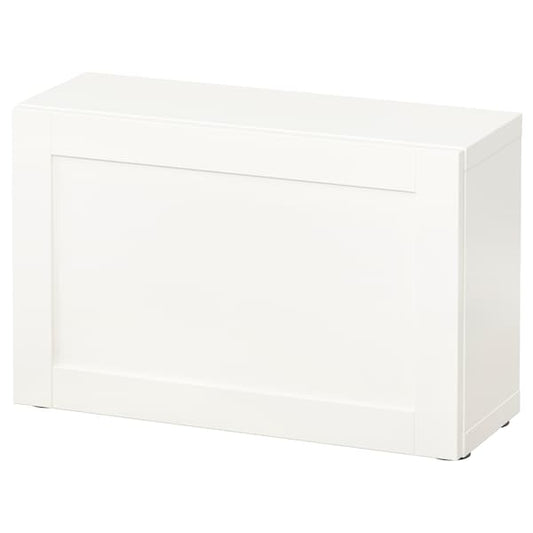 BESTÅ - Shelf unit with door, white/Hanviken white, 60x22x38 cm - best price from Maltashopper.com 39046709