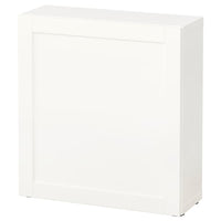 BESTÅ - Shelf unit with door, white/Hanviken white, 60x22x64 cm - best price from Maltashopper.com 09046819
