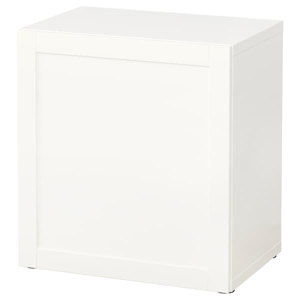 BESTÅ - Shelf unit with door, white/Hanviken white, 60x42x64 cm - best price from Maltashopper.com 39046907