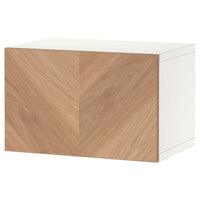 BESTÅ - Shelf unit with door, white/Hedeviken oak veneer, 60x42x38 cm - best price from Maltashopper.com 89425000