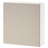 BESTÅ shelf unit with door, white/Lappviken light grey/beige, 60x22x64 cm