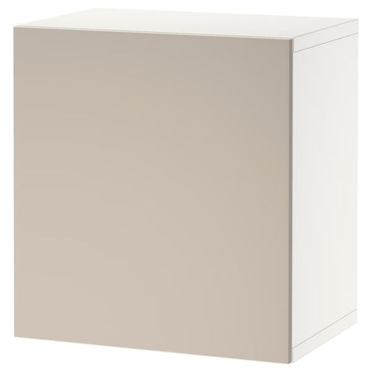 BESTÅ - Shelf unit with door, white/Lappviken light grey-beige, 60x42x64 cm - best price from Maltashopper.com 09425004
