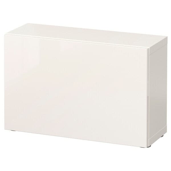 BESTÅ - Shelf unit with door, white/Selsviken high-gloss/white, 60x22x38 cm - best price from Maltashopper.com 49046704