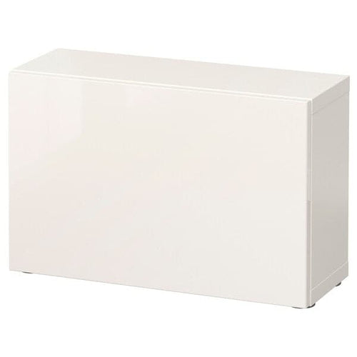 BESTÅ - Shelf unit with door, white/Selsviken high-gloss/white, 60x22x38 cm
