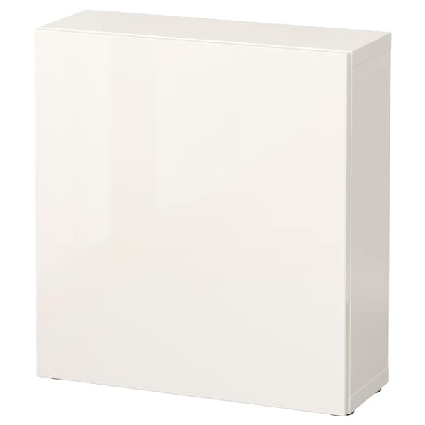 BESTÅ - Shelf unit with door, white/Selsviken high-gloss/white, 60x22x64 cm - best price from Maltashopper.com 29046818
