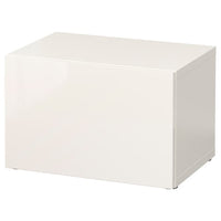 BESTÅ - Shelf unit with door, white/Selsviken high-gloss/white, 60x42x38 cm - best price from Maltashopper.com 89046815