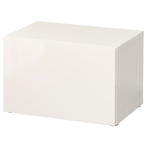 BESTÅ - Shelf unit with door, white/Selsviken high-gloss/white, 60x42x38 cm