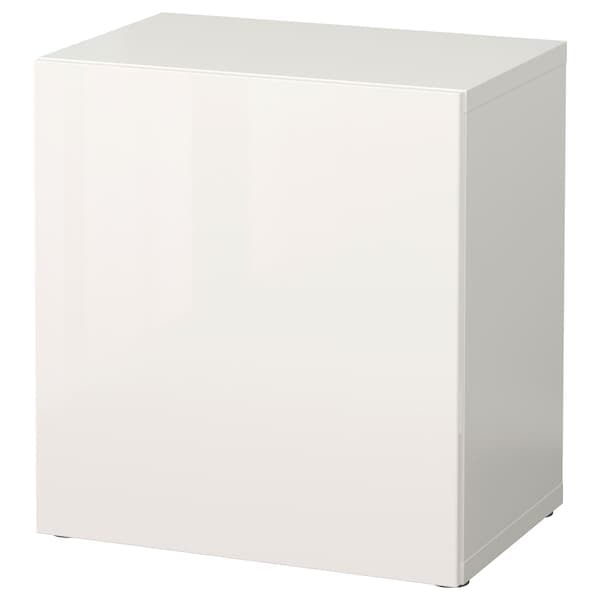 BESTÅ - Shelf unit with door, white/Selsviken high-gloss/white, 60x42x64 cm - best price from Maltashopper.com 79046905