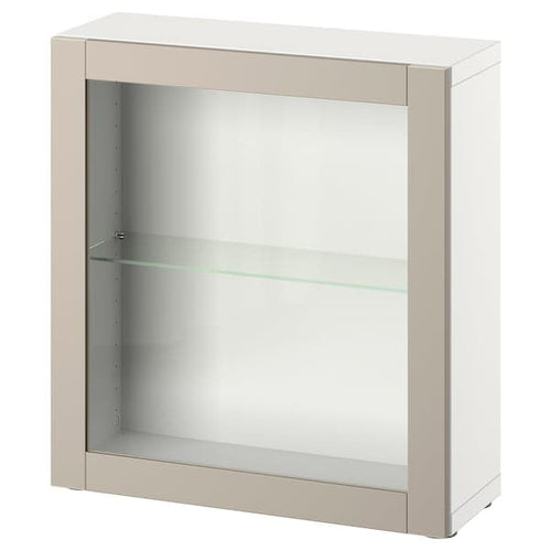 BESTÅ - Shelf unit with door, white/Sindvik light grey/beige, 60x22x64 cm