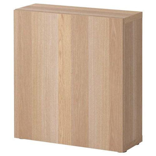 BESTÅ - Shelf unit with door, white stained oak effect/Lappviken white stained oak effect, 60x22x64 cm