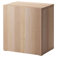 BESTÅ - Shelf unit with door, white stained oak effect/Lappviken white stained oak effect, 60x42x64 cm - best price from Maltashopper.com 49047548