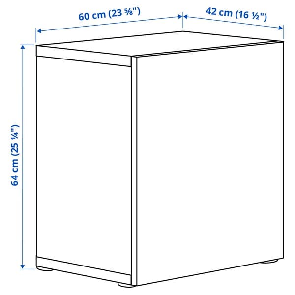 BESTÅ - Shelf unit with door, dark grey/Sindvik dark grey, 60x42x64 cm - best price from Maltashopper.com 79535773
