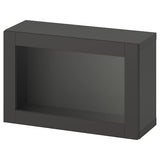 BESTÅ shelf unit with door, dark grey/Sindvik dark grey, 60x22x38 cm