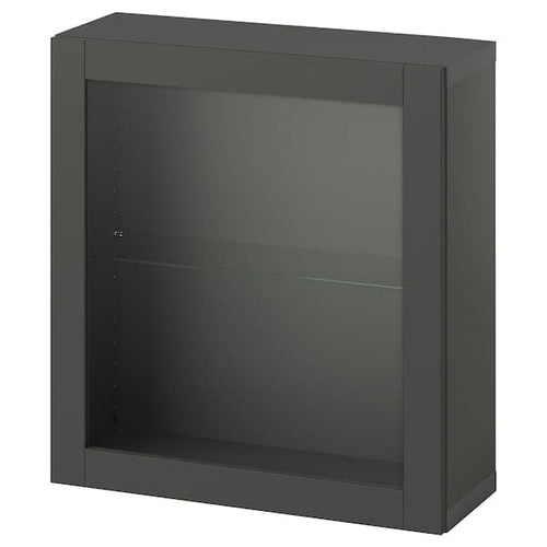 BESTÅ - Shelf unit with door, dark grey/Sindvik dark grey, 60x22x64 cm