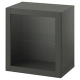 BESTÅ shelf unit with door, dark grey/Sindvik dark grey, 60x42x64 cm