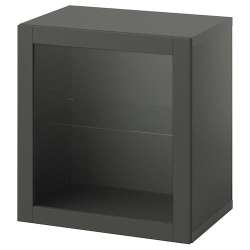 BESTÅ - Shelf unit with door, dark grey/Sindvik dark grey, 60x42x64 cm