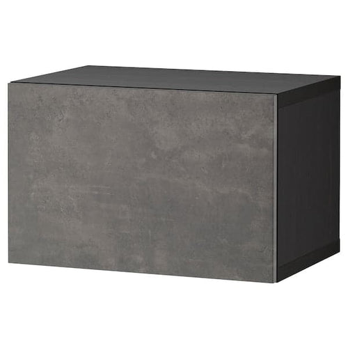 BESTÅ - Shelf unit with door, black-brown/Kallviken dark grey, 60x42x38 cm