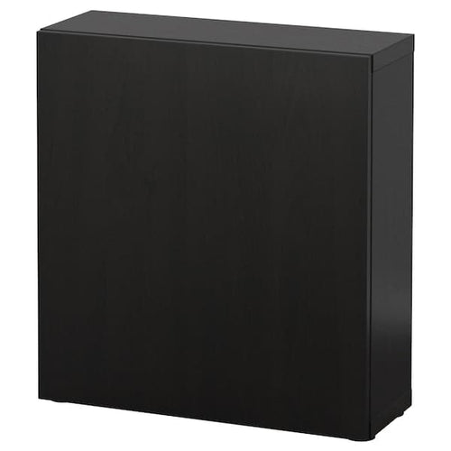 BESTÅ - Shelf unit with door, black-brown/Lappviken black-brown, 60x22x64 cm