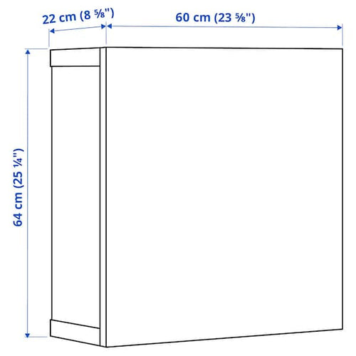 BESTÅ - Shelf unit with door, black-brown/Selsviken high-gloss/black, 60x22x64 cm