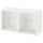 BESTÅ shelf unit with glass doors, white Glassvik/white/light green clear glass, 120x42x64 cm