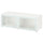 BESTÅ shelf unit with glass doors, white Glassvik/white/light green clear glass, 120x42x38 cm