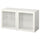 BESTÅ shelf unit with glass doors, white/Sindvik white clear glass, 120x40x64 cm