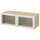 BESTÅ - BESTÅ Shelf unit with glass doors, white stained oak effect Glassvik/white/light green clear glass, 120x42x38 cm