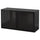 BESTÅ - BESTÅ Shelf unit with glass doors, black-brown/Glassvik black/clear glass, 120x42x64 cm