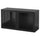 BESTÅ shelf unit with glass doors, black-brown/Sindvik black-brown clear glass, 120x40x64 cm