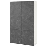 BESTÅ storage combination with doors, white Bergsviken/black marble effect, 120x42x193 cm