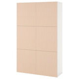 BESTÅ storage combination with doors, white/Björköviken birch veneer, 120x42x193 cm