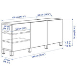BESTÅ storage combination with doors, white Glassvik/Stubbarp/white/light green frosted glass, 180x42x74 cm