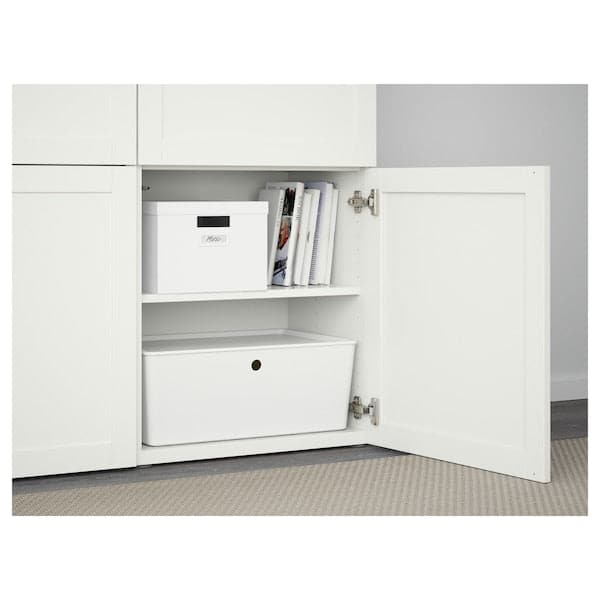 Ikea BESTÅ - Storage combination with doors, white/Hanviken white, 120x42x193 cm