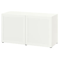 BESTÅ - Storage combination with doors, white/Hanviken white, 120x42x65 cm - best price from Maltashopper.com 59324564