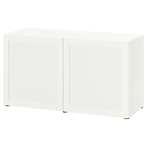 BESTÅ - Storage combination with doors, white/Hanviken white, 120x42x65 cm