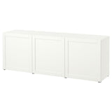 BESTÅ storage combination with doors, white/Hanviken white, 180x42x65 cm