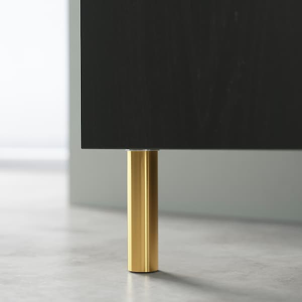 Ikea BESTÅ - Storage combination with doors, white/Hedeviken/Ösarp oak veneer, 180x42x74 cm