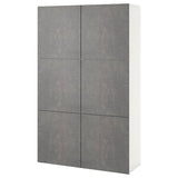 BESTÅ storage combination with doors, white/Kallviken dark grey concrete effect, 120x42x193 cm