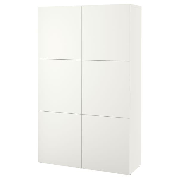 BESTÅ - Storage combination with doors, white/Lappviken white, 120x42x193 cm - best price from Maltashopper.com 79057526
