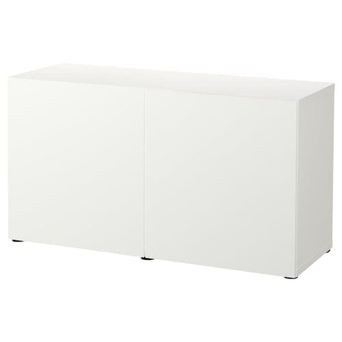 BESTÅ - Storage combination with doors, white/Lappviken white, 120x42x65 cm