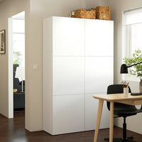 BESTÅ - Storage combination with doors, white/Lappviken white, 120x42x193 cm - best price from Maltashopper.com 79057526