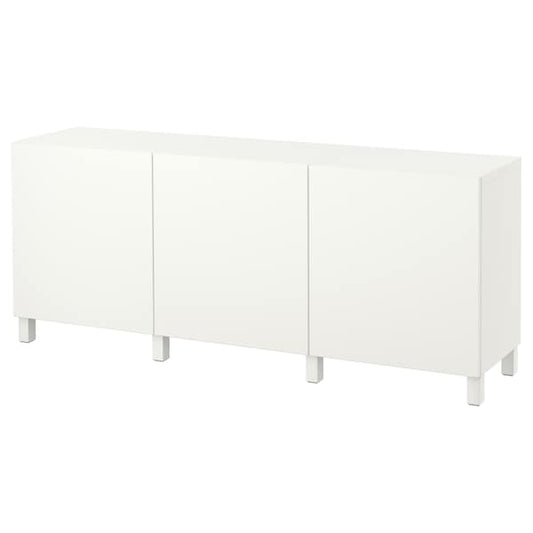 Ikea BESTÅ - Storage combination with doors, white/Lappviken/Stubbarp white, 180x42x74 cm