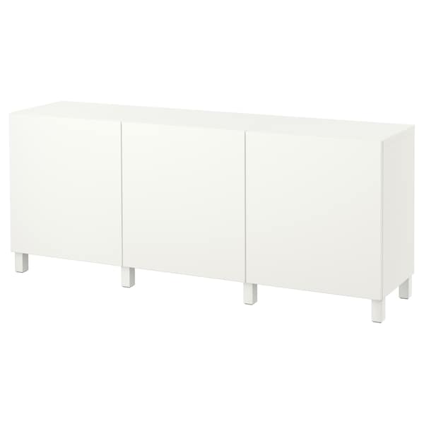 BESTÅ - Storage combination with doors, white/Lappviken/Stubbarp white, 180x42x74 cm