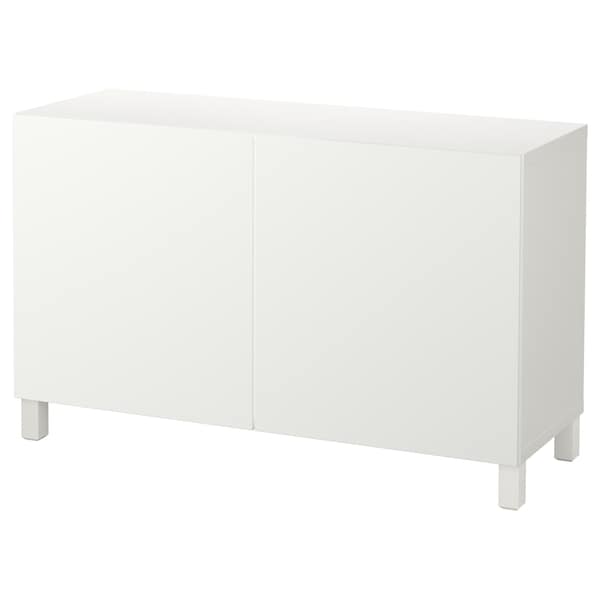 BESTÅ - Storage combination with doors, white/Lappviken/Stubbarp white, 120x42x74 cm