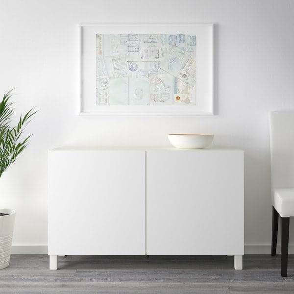 BESTÅ - Storage combination with doors, white/Lappviken/Stubbarp white, 120x42x74 cm - best price from Maltashopper.com 89209826